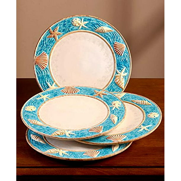 Vintage LTD Commodities Seashell Design 10-1/2" Dinner Plates